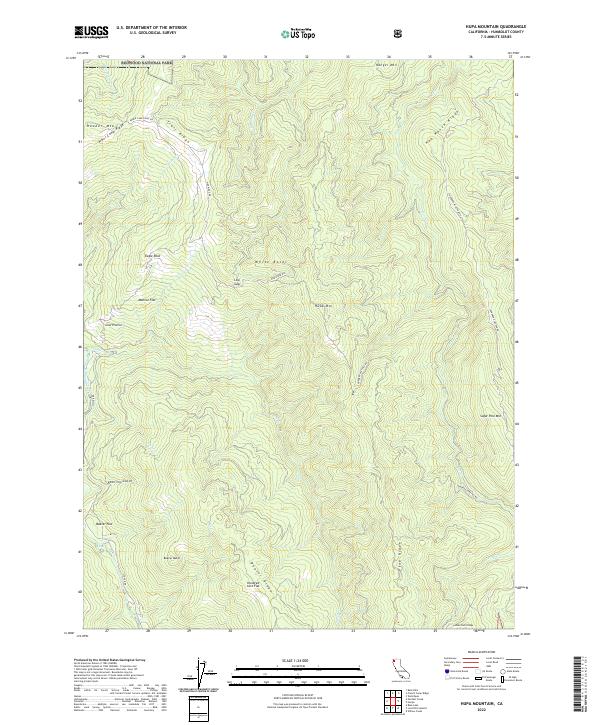 Hupa Mountain topographic map thumbnail