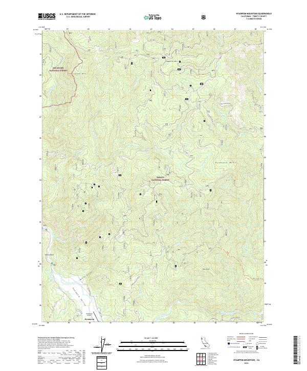 Hyampom Mountain 2021 topographic map thumbnail
