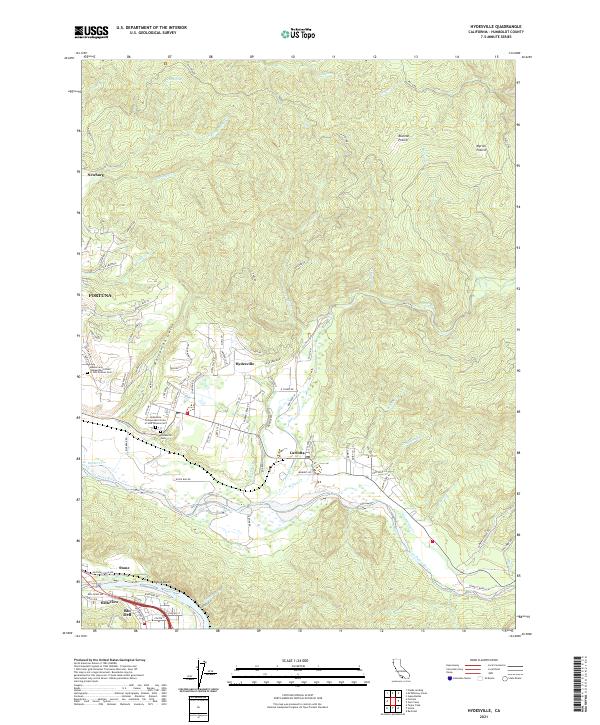 Hydesville 2021 topographic map thumbnail