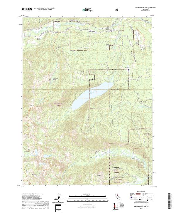 Independence Lake 2021 topographic map thumbnail