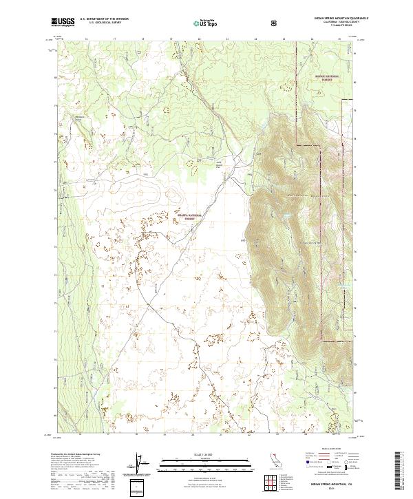 Indian Spring Mountain 2021 topographic map thumbnail