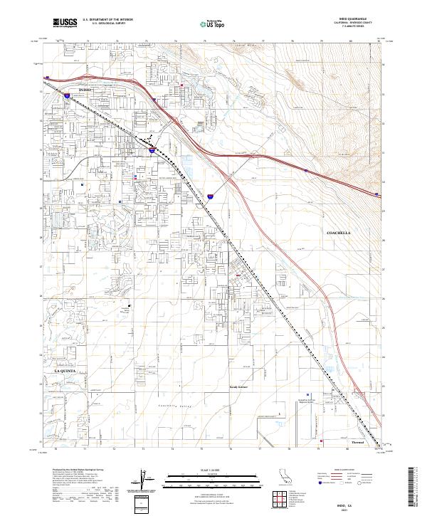 Indio 2021 topographic map thumbnail
