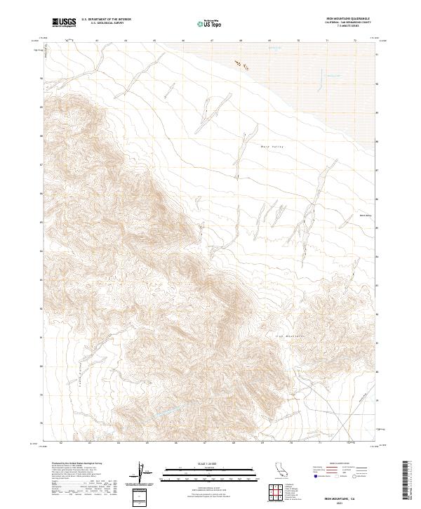 Iron Mountains topographic map thumbnail