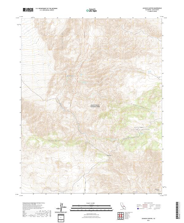 Jackass Canyon 2021 topographic map thumbnail