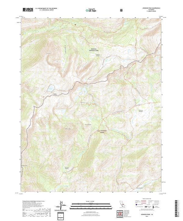 Johnson Peak topographic map thumbnail