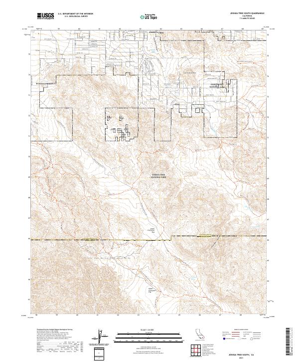 Joshua Tree South topographic map thumbnail