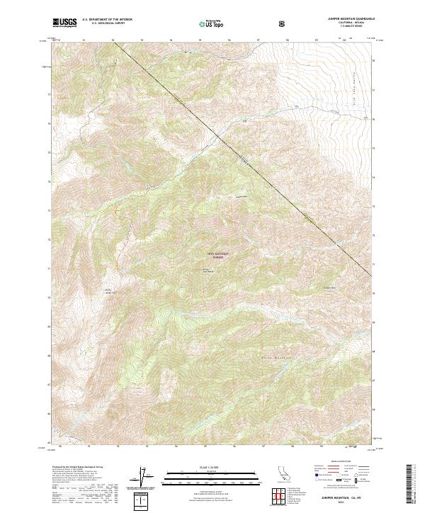 Juniper Mountain 2021 topographic map thumbnail