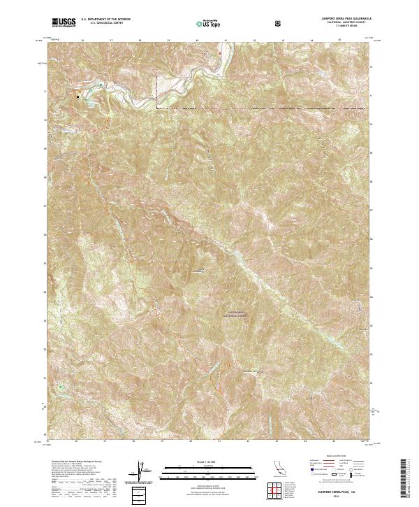 Junipero Serra Peak topographic map thumbnail