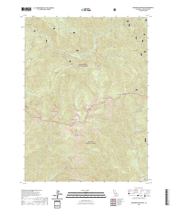 Kangaroo Mountain topographic map thumbnail