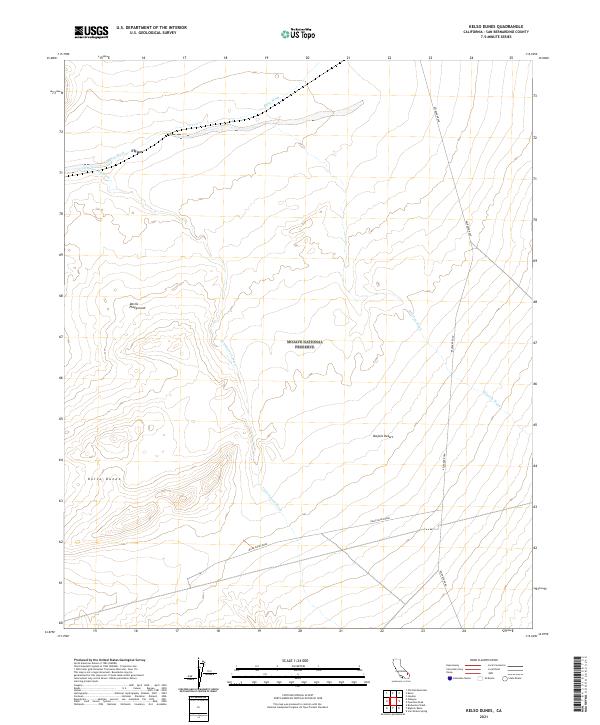 Kelso Dunes 2021 topographic map thumbnail