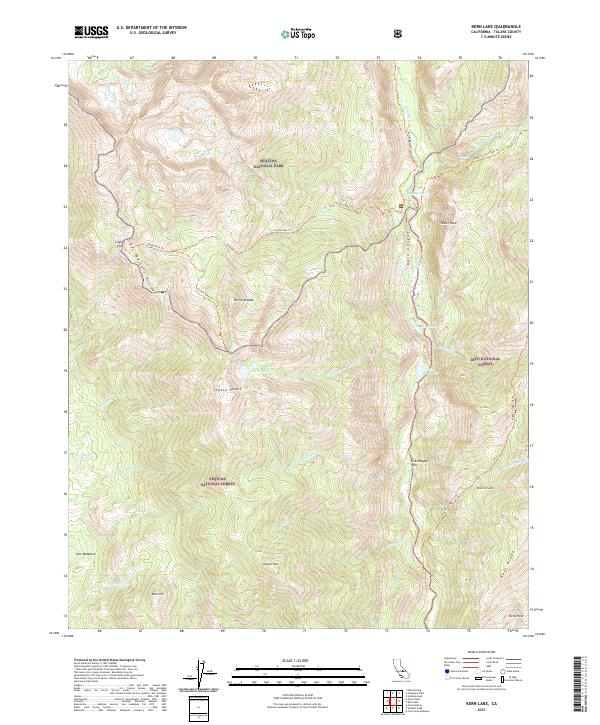 Kern Lake topographic map thumbnail