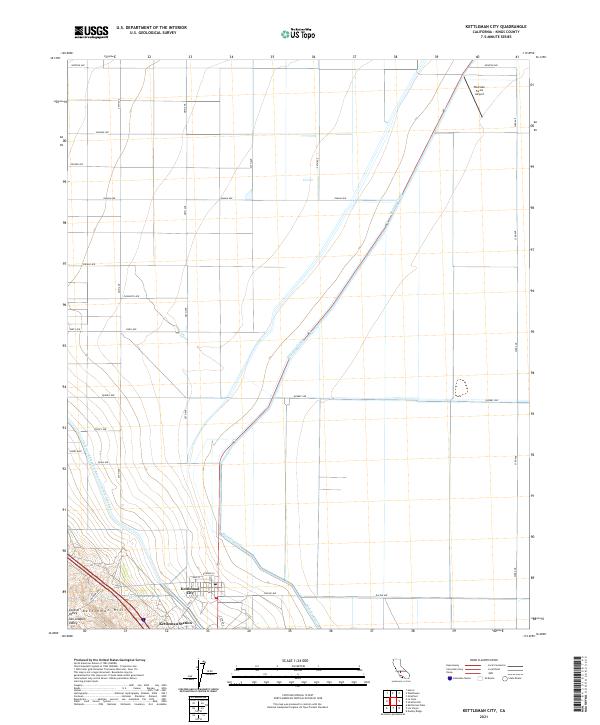Kettleman City 2021 topographic map thumbnail