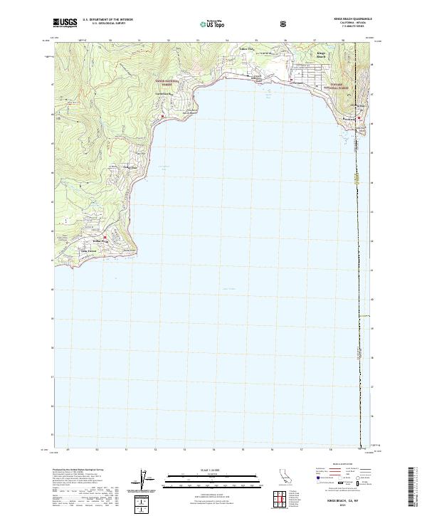 Kings Beach topographic map thumbnail