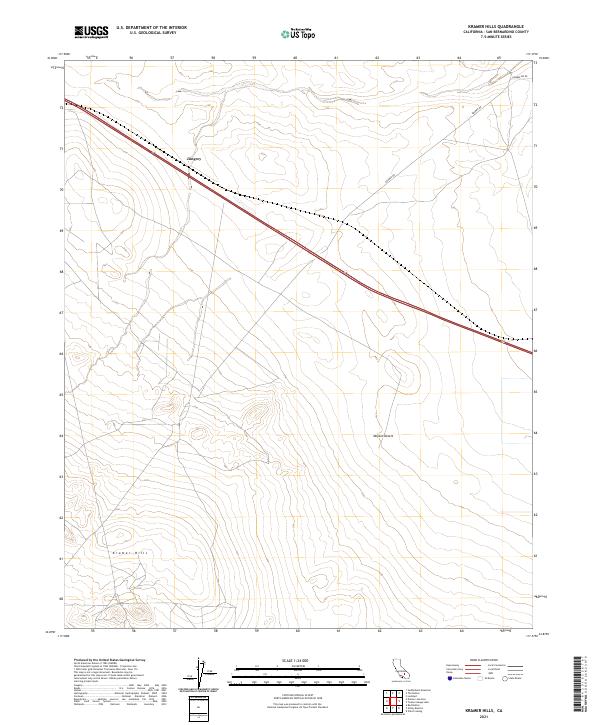 Kramer Hills 2021 topographic map thumbnail