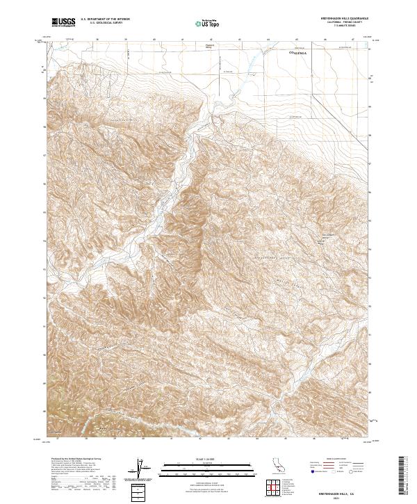 Kreyenhagen Hills topographic map thumbnail