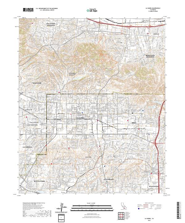 La Habra topographic map thumbnail