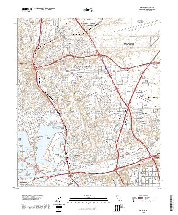 La Jolla 2021 topographic map thumbnail