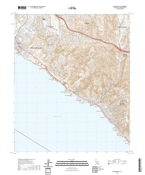 Laguna Beach 2022 topographic map thumbnail