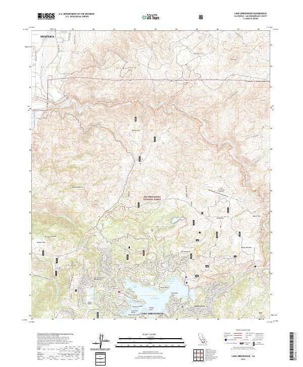 Lake Arrowhead topographic map thumbnail