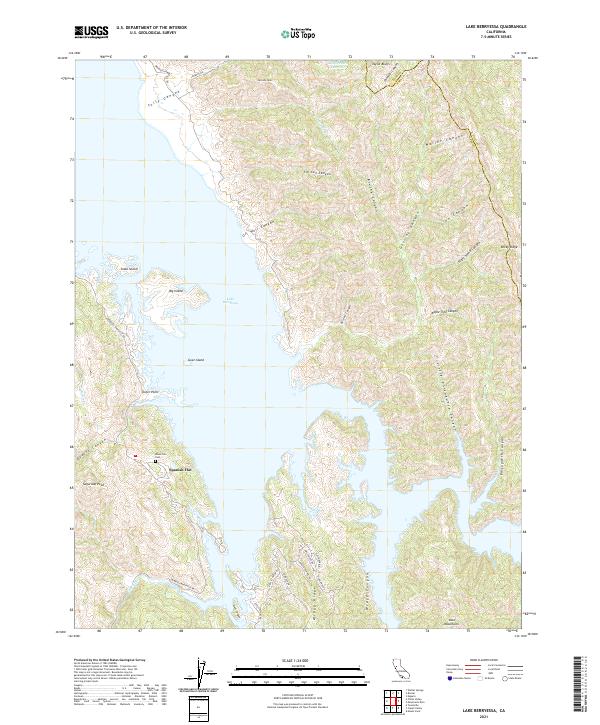 Lake Berryessa topographic map thumbnail