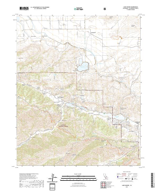 Lake Hughes topographic map thumbnail