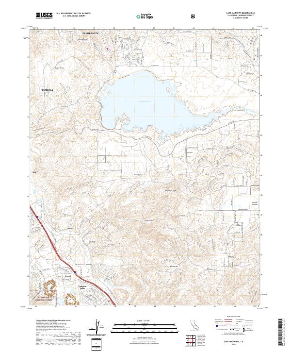 Lake Mathews 2021 topographic map thumbnail