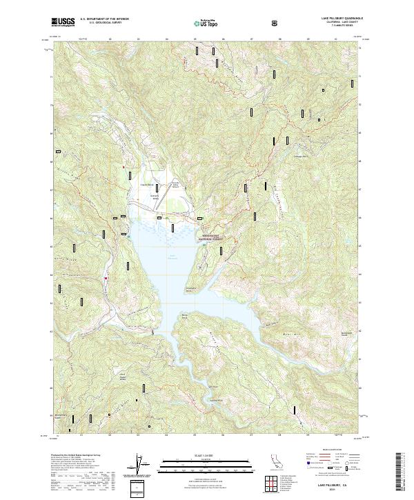 Lake Pillsbury 2021 topographic map thumbnail