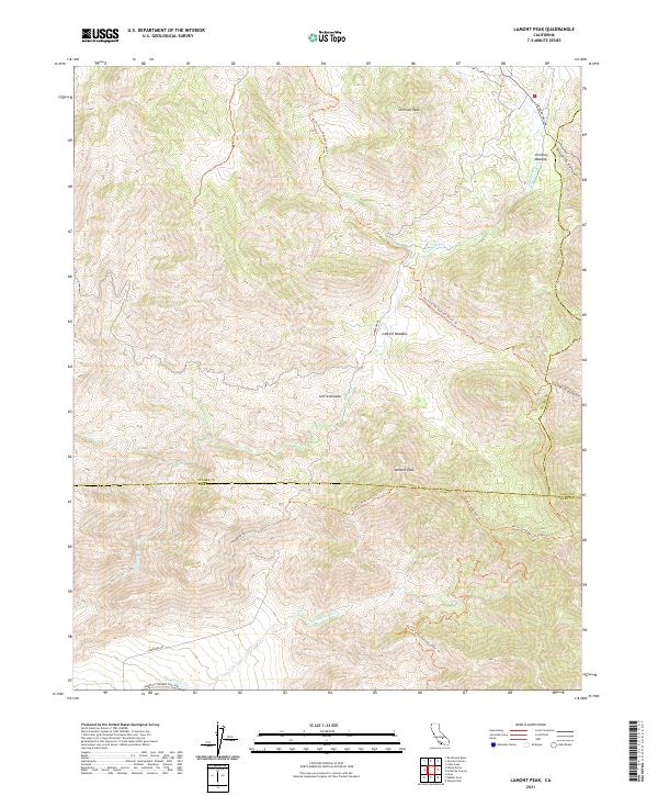 Lamont Peak 2021 topographic map thumbnail