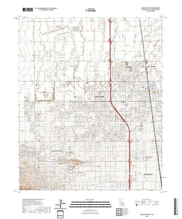 Lancaster West topographic map thumbnail