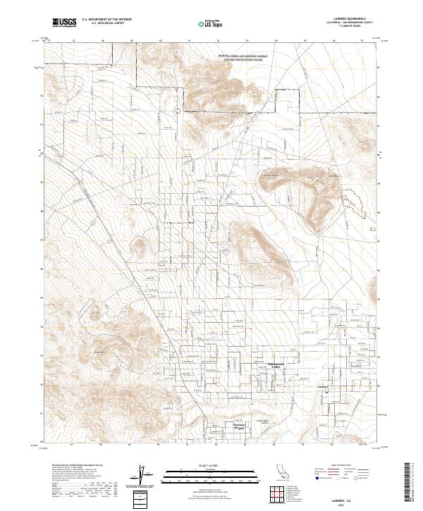 Landers 2021 topographic map preview