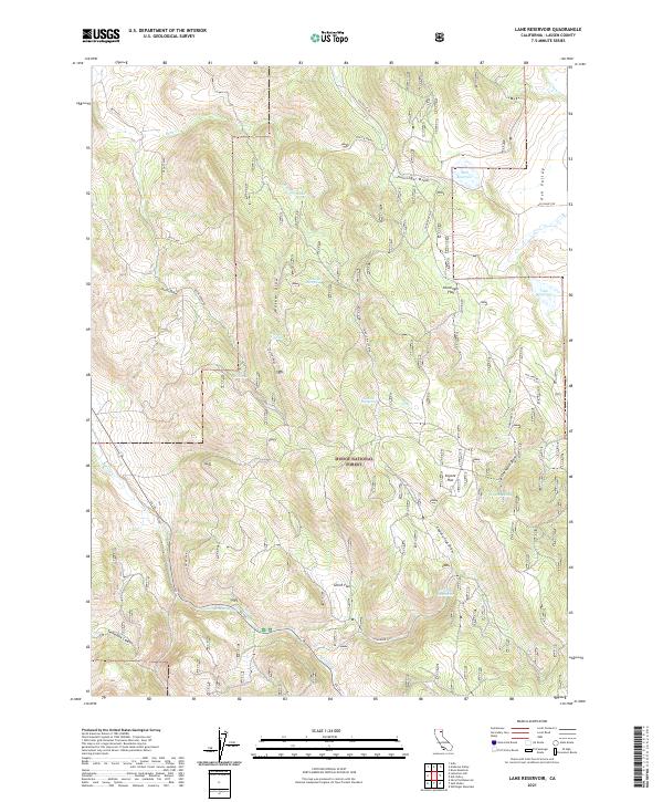 Lane Reservoir topographic map thumbnail