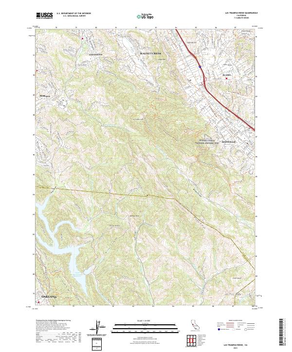 Las Trampas Ridge topographic map thumbnail