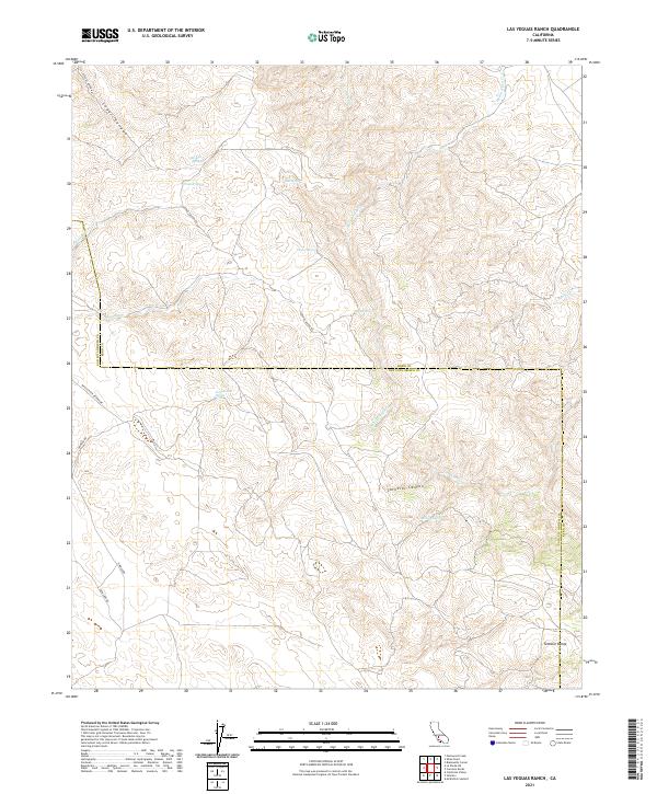 Las Yeguas Ranch topographic map thumbnail