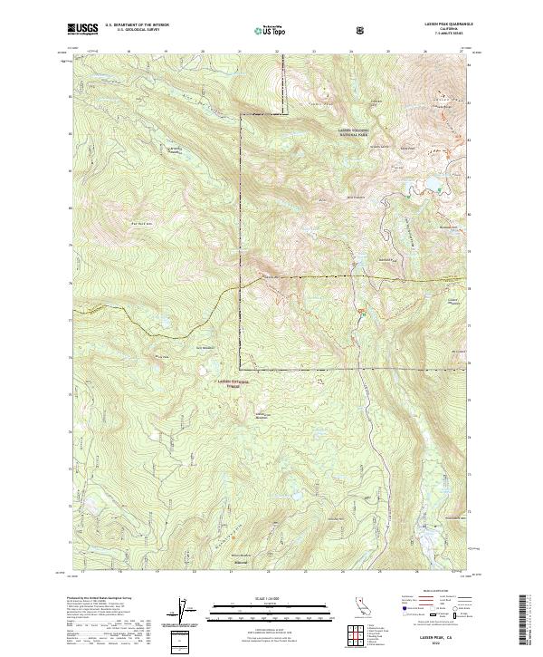 Lassen Peak topographic map thumbnail