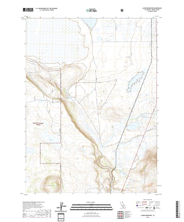 Lauer Reservoir topographic map thumbnail