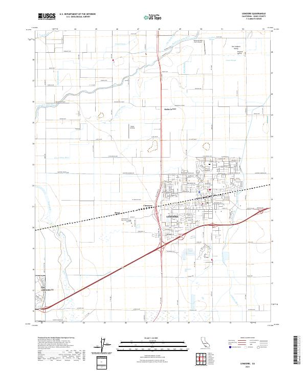 Lemoore 2021 topographic map thumbnail