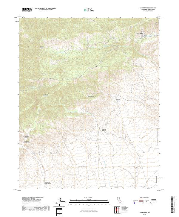 Liebre Twins topographic map thumbnail