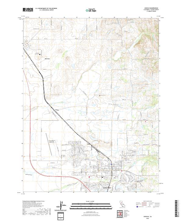 Lincoln topographic map thumbnail