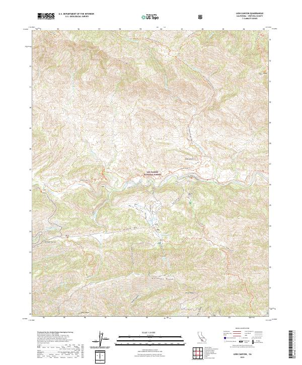 Lion Canyon topographic map thumbnail
