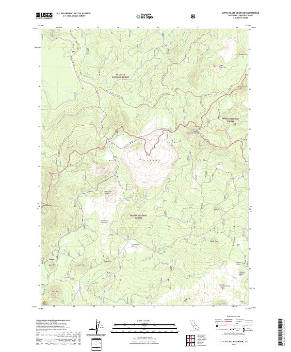 Little Glass Mountain topographic map thumbnail