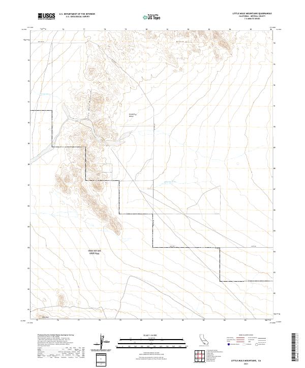 Little Mule Mountains topographic map thumbnail
