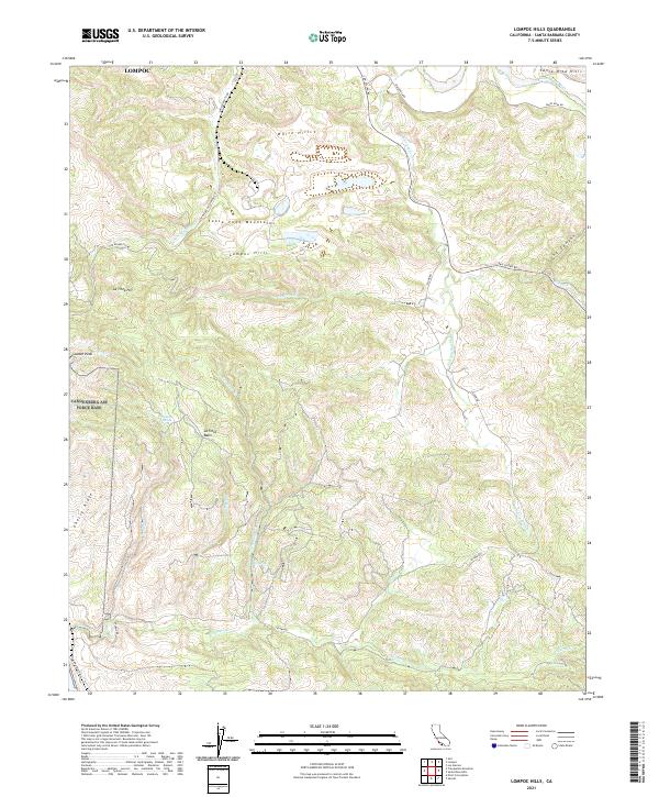 Lompoc Hills topographic map thumbnail