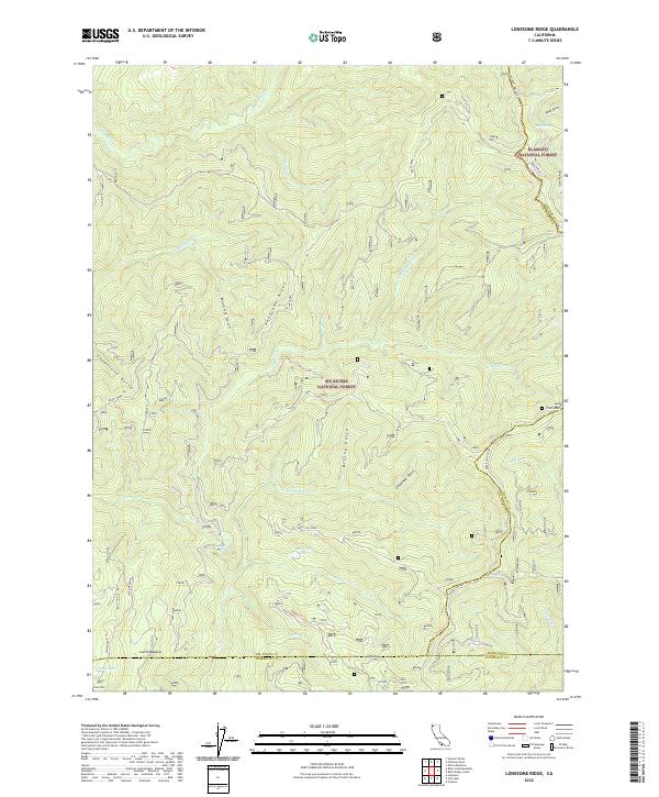 Lonesome Ridge topographic map thumbnail