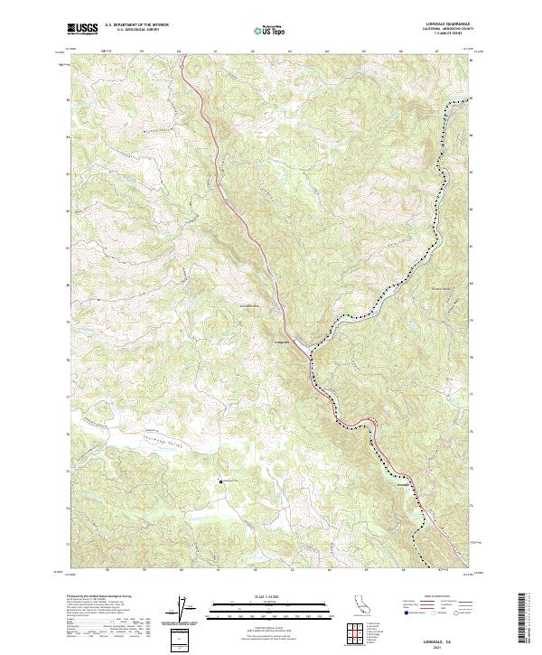 Longvale topographic map thumbnail