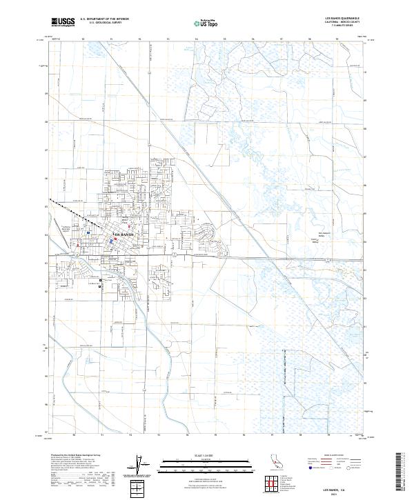Los Banos 2021 topographic map thumbnail