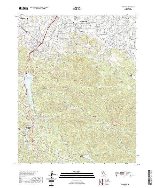 Los Gatos topographic map thumbnail