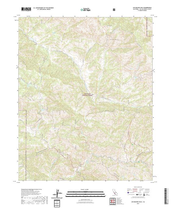 Los Machos Hills topographic map thumbnail