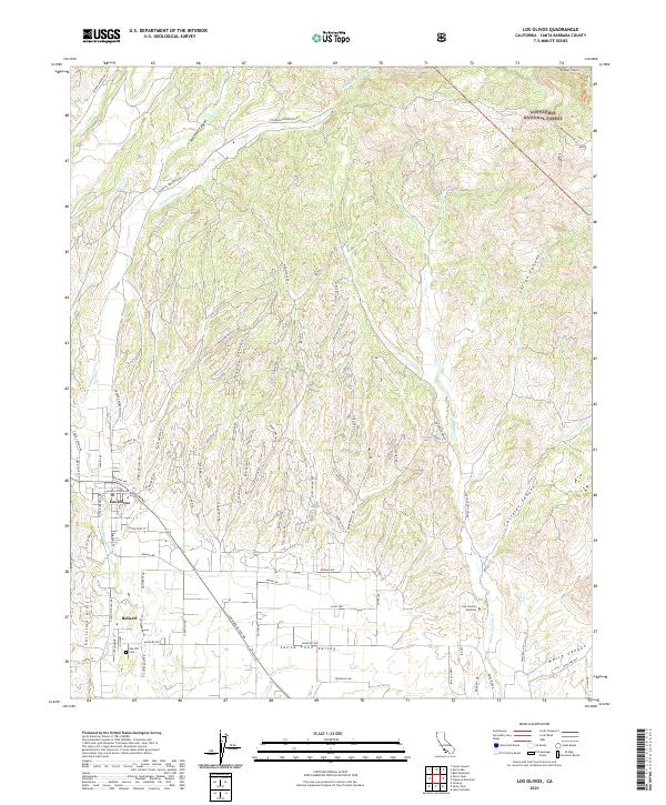 Los Olivos topographic map thumbnail