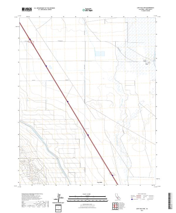 Lost Hills NW topographic map thumbnail