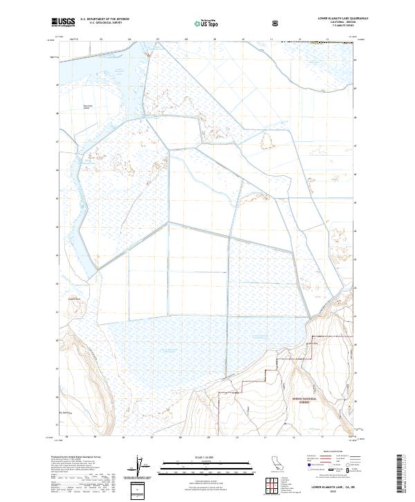 Lower Klamath Lake topographic map thumbnail
